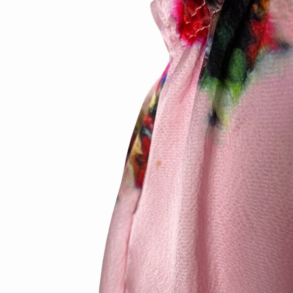 Adam Lippes Ruffle Floral Dress Pink Silk Midi - Picture 14 of 15